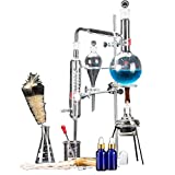 Aparato de extracción de aceites esenciales, juego de unidad de destilación de equipo de laboratorio de 500 ml, purificador de destilador de agua de Kit de vaso de laboratorio, equipo